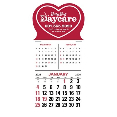 Triumph® Calendars Press-N-Stick 3-Month Vertical Calendar