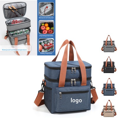 Multi-Functional Double-Layer Oxford Lunch Bag With Insulated & Versatile