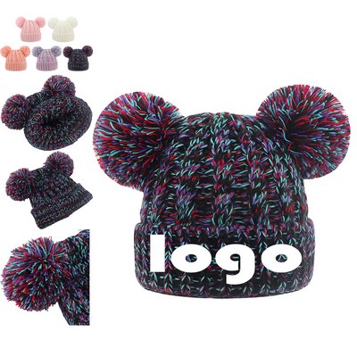 Pom-Pom Knitted Hat