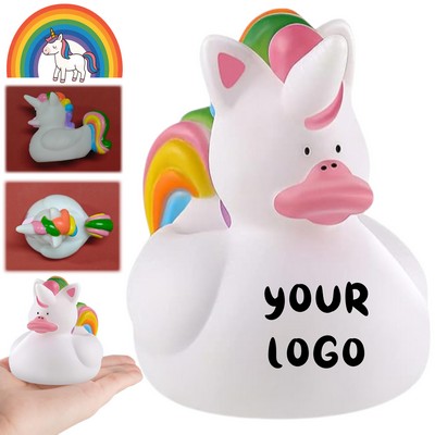 Custom Rainbow Unicorn Rubber Duck