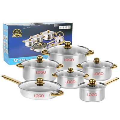 12-Piece Stainless Steel Cookware Set