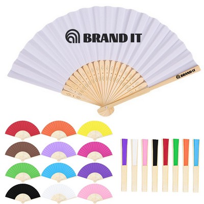 Custom Folding Bamboo Handheld Fan