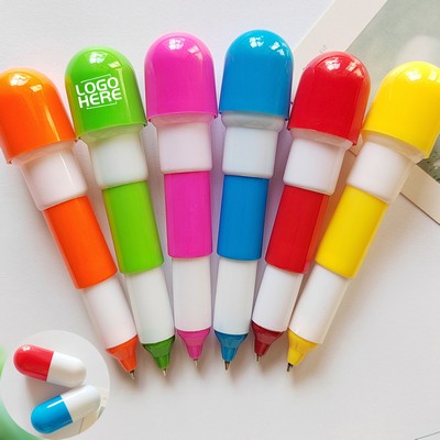Colorful Capsule Retractable Ballpoint Pen