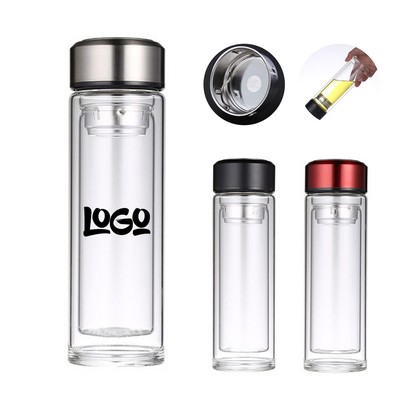 11oz Double Wall Glass Cup w/ Filter
