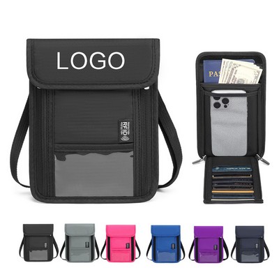 Neck Passport Wallets Pouch with RFID Blocking Waterproof Travel Passport Holder