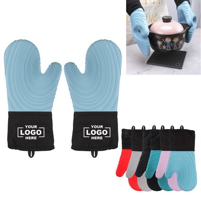 Silicone Insulation Oven Mitt With Polyester Cotton Lining
