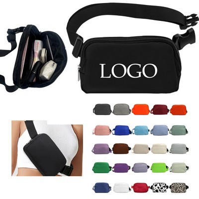 8" Multi Pocket Nylon Pack With Adjustable Strap/Quick Zipper