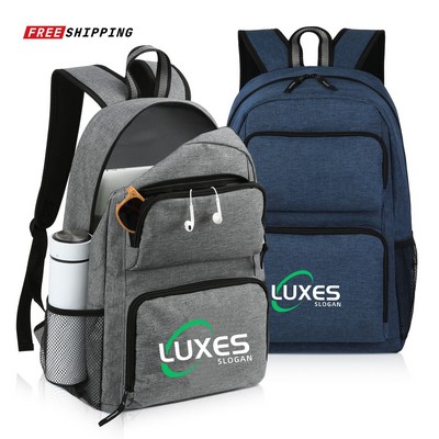 300D Heathered Double Pocket Laptop Backpack 15"