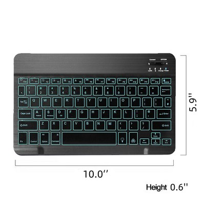 10" Portable Three Modes Mini Wireless Keyboard With Colorful Light Backlighting