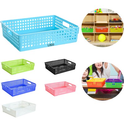 Colorful Plastic Classroom Storage Bins A4 Paper Trays