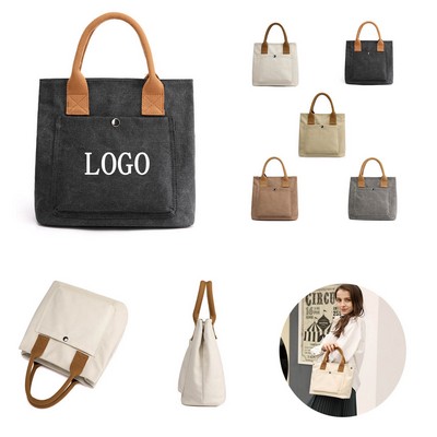 Large-Capacity Cotton Canvas Multipurpose Tote