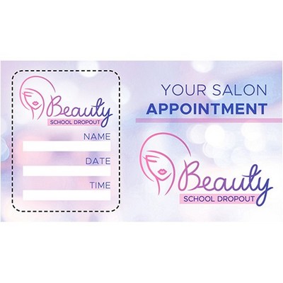 Round Rectangle Sticker Appointment Card (3.5" x 2")