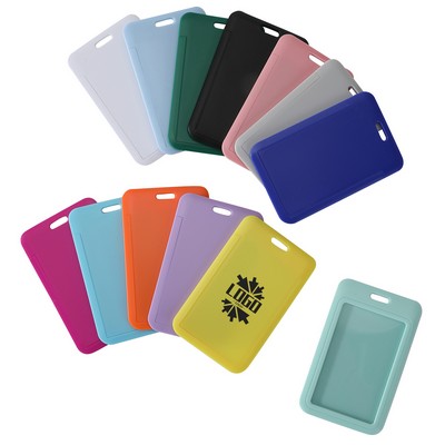 ID Badge Holders Hard Plastic Vertical Card Cases