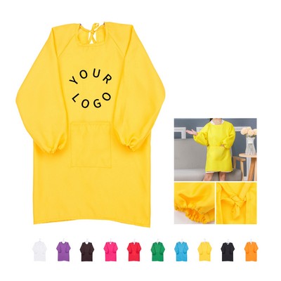 Children Waterproof Polyester Apron S M L Size Adjustable Neck