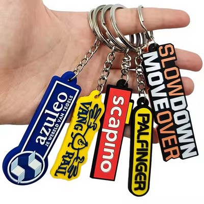 Customized 2D Rubber PVC Keychain