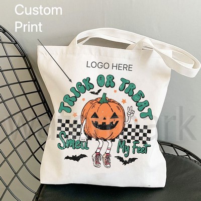 Halloween Print Canvas Tote Bag