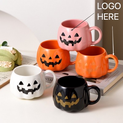 Creative Pumpkin Ceramic Mug Cartoon Hand Painted Coffee Cup 400ml