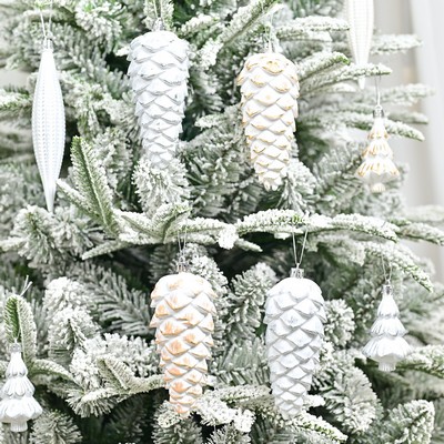 Christmas Tree Ornaments Electroplated Vintage Scratch Decor