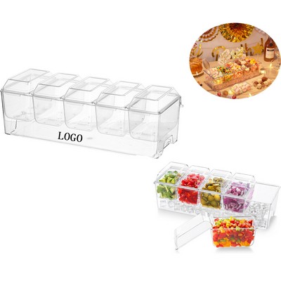 Ice Chilled Condiment Caddy With Removable Containers