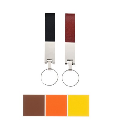 Metal Leather Car Keychain Fashion Pendant