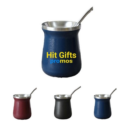 8oz Double-Wall Cup with Straw