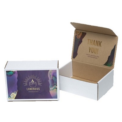 Full Color White Display Mailer Box w/Inside Imprint (10" x 7" x 4")