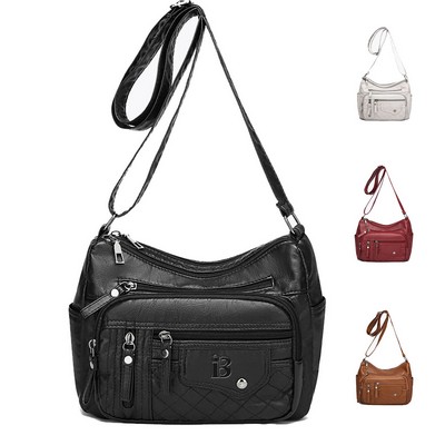 Fashion Multi Zipper Crossbody Bag