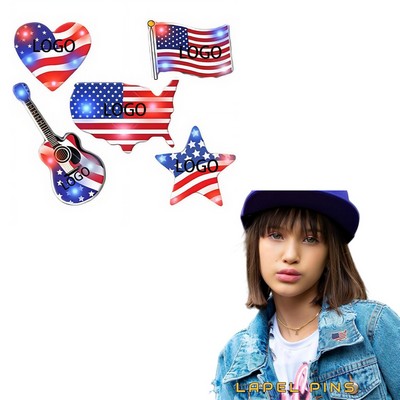 Custom USA Flag Flashing Pin