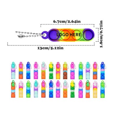 Compact Silicone Squeeze Pop Keychain