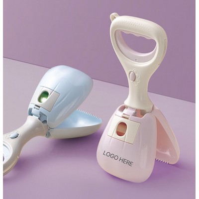 Dog Poop Scooper Portable Pet Waste Pickup Tool with Built In Bag Dispenser