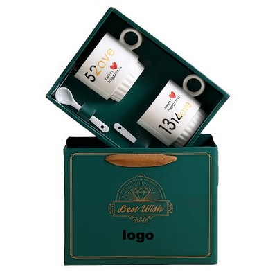 Customizable Ceramic Coffee Mug Set for Couples and Gifts