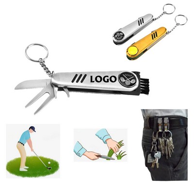 Multifunctional Stainless Steel Golf Knife Keychain