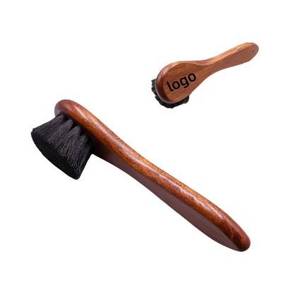 Premium Beechwood Horsehair Shoe Brush with Polishing and Dusting Function