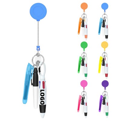 Ballpoint Pen Clip Highlighter Marker Set