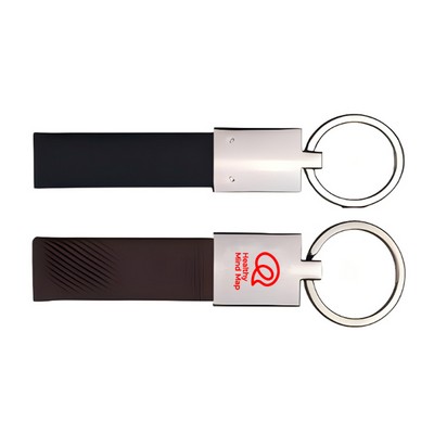 Canvas Metal Key Chain In Shiny Nickel Finish