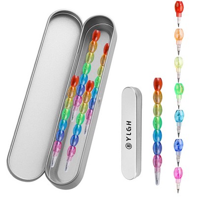 Building Block Beaded Pencil With Tin Box