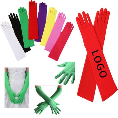 Long Opera Milk Silk Gloves