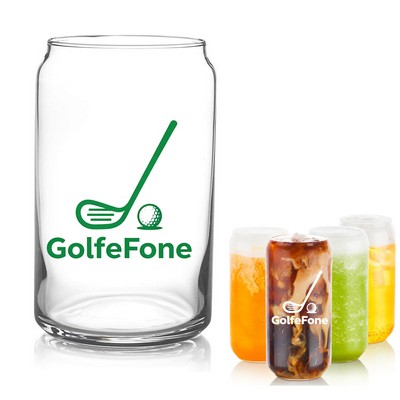 16oz Can Shaped Drinking Glass for Beer, Juice Cocktails, Iced Coffee, Tea and Soda
