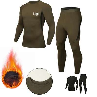 Custom Fleece Lined Base Thermal Underwear Set for Men
