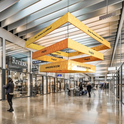 Skytube Tiered Square Hanging Sign Package (10' x 5')