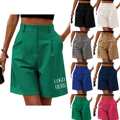 Women's Trendy High-Waisted Loose-Fit Bermuda Shorts