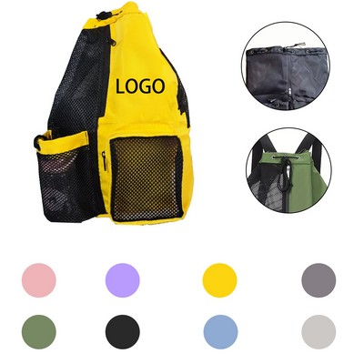 Swim Bag Mesh Drawstring Backpack