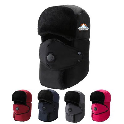 Mask-Equipped Neck-Warming Outdoor Warm Hat