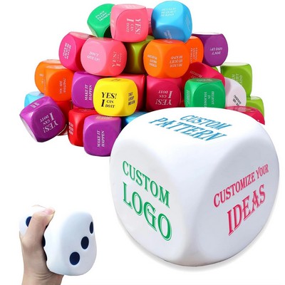 Squeezable Soft PU Foam Cube Dice Stress Reliever Fidget Toy