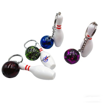 Bowling Pin/ball Bottle Opener Keychain