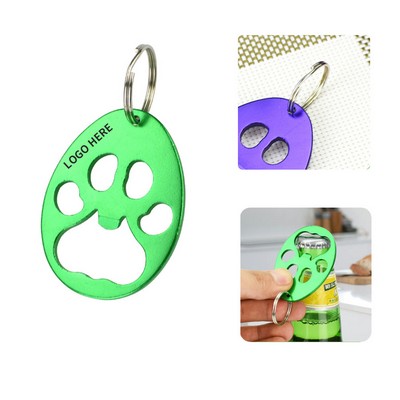 Paw Print Egg Bottle Opener Keyring