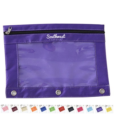 3-Ring Clear Front Zip Binder Bag