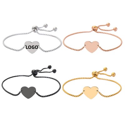 Engravable Heart-shaped Bracelet