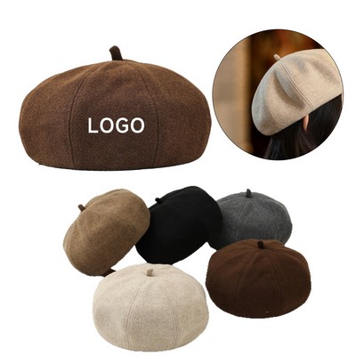 Women's Solid Vintage Octagonal Beret