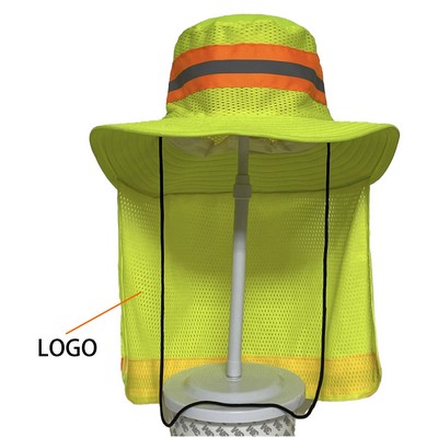 High Visibility Sun Protection Safety Hat W/ Neck Flap